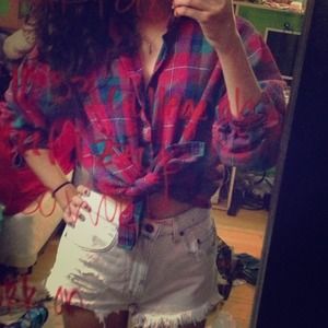 High waisted acid washed Levi's shorts