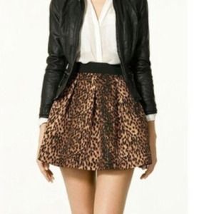 WEAR IN LA Skirts - Leopard print skirt elastic skater black silky WEAR IN LA Skirts - Leopard print skirt elastic skater black silky