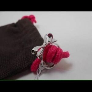Silver kate spade " love notes " bow ring