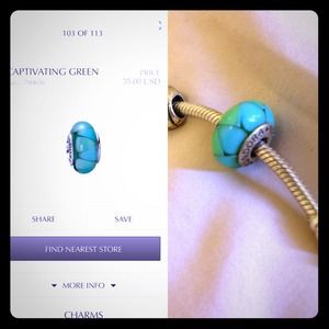 Pandora charm 💚💎💙💎