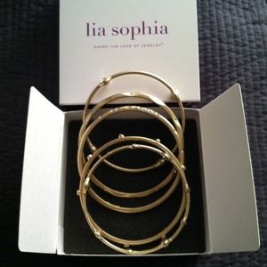 Lia Sophia "for you" gold bangle set