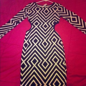 ❌SOLD❌Black & white Stripe Cutout Dress👗