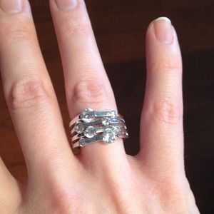 Gorgeous crystal ring layered