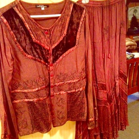 🌼🎶Bohemian/Hippie Top and Skirt 🌸🎶