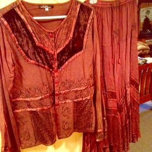 🌼🎶Bohemian/Hippie Top and Skirt 🌸🎶