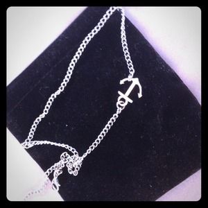 Sideways silver anchor necklace. REDUCED!