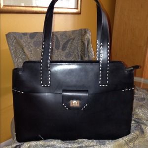 M. London leather handbag