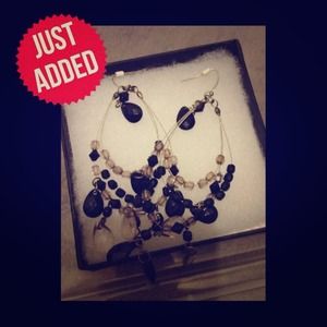 Blacked Jeweled Earrings.