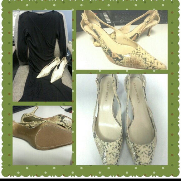 Leather Snake Embossed Pump Ellen Tracy