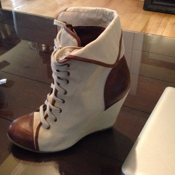 Tan and brown shoes