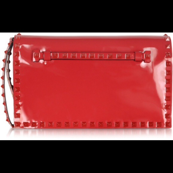 Valentino Rockstud Rouge Patent Clutch - Picture 2 of 4