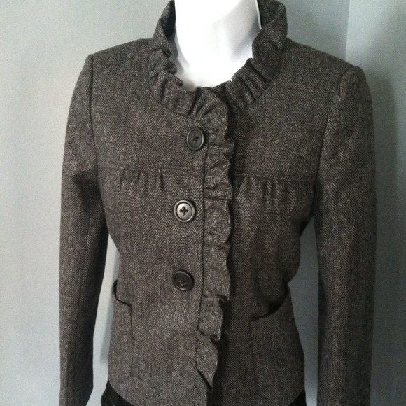 J. Crew Jackets & Blazers - J.Crew wool Fiona gray herringbone jacket blazer