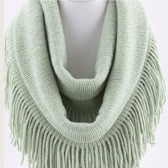 Accessories - Sparkle Fringe Infinity Scarf/Mint. Price Firm.