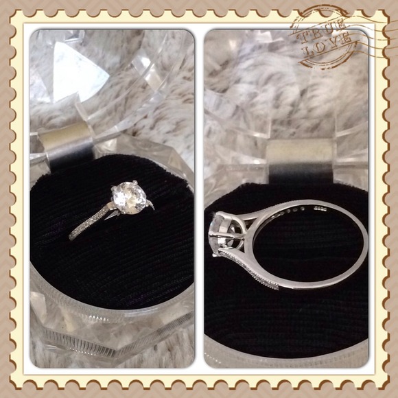 Bundled❤️❤️Sterling Silver CZ Engagement Ring - Picture 3 of 4