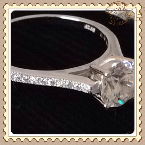 Bundled❤️❤️Sterling Silver CZ Engagement Ring - Picture 4 of 4