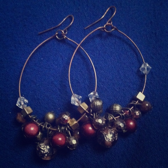 Chandelier earings with brown beads