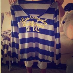 Old Navy Striped Blue and Grey Long Sleeve Shirt!