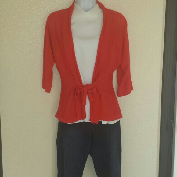 Banana Republic Orange 3/4 sleeve sweater