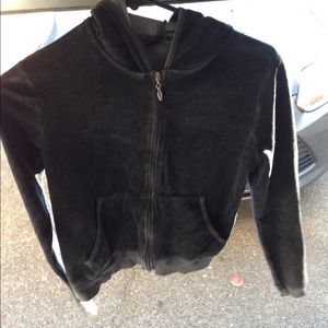 Zip up velvet hoodie