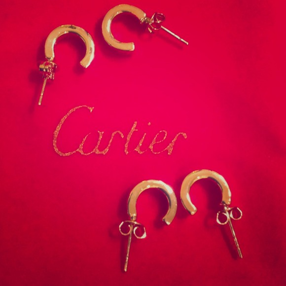 Cartier (2)pairs 14k Rose Gold Screw Earrings❤️