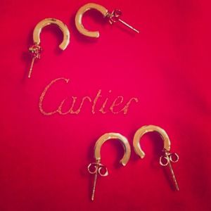 Cartier (2)pairs 14k Rose Gold Screw Earrings❤️