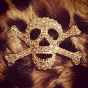🎉 PM Editor Pick🎉 Vintage Crystal Skull Brooch