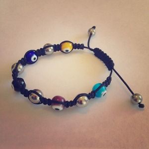 NWOT Murano Glass Bead Evil Eye Bracelet