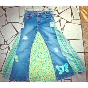 Jean boho skirt