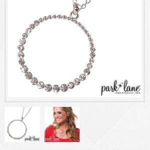 Park lane endless love circle faux diam necklace