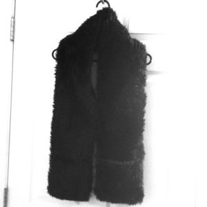 RESERVED $15 INC black faux fur scarf with buttons