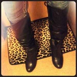 Knee high black boots