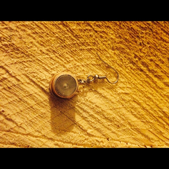 Handmade brass bullet earrings - Picture 3 of 3