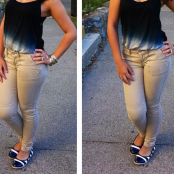 White and blue Flats