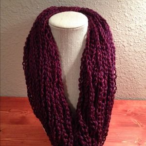 Crotchet Maroon Infinity Scarf