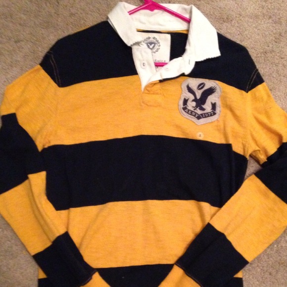 Small American Eagle Long Sleeve Polo - Picture 1 of 1