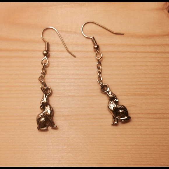 Dangle howling wolf earrings - Picture 2 of 2