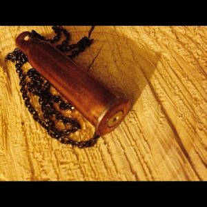 Brass bullet necklace