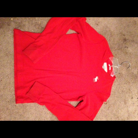 XL ORANGE Abercrombie Kids long sleeve V-Neck - Picture 1 of 1