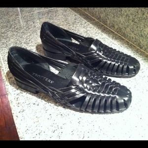 Black Leather Huarache Shoes