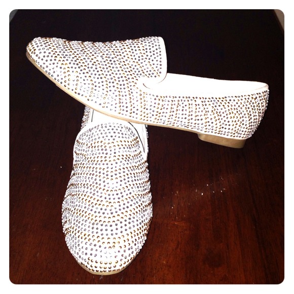 White studded Loafer