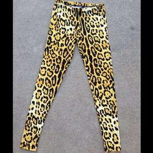 Yellow leopard leggings