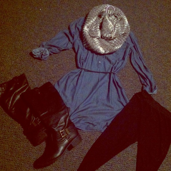 Denim chambray dress