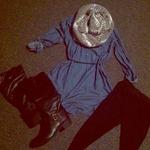 Denim chambray dress