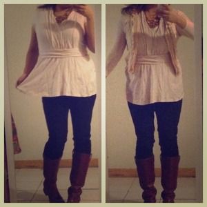 Deletta pink and Anthro orange top bundle