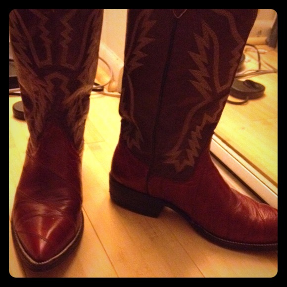 Red cowboy boots.
