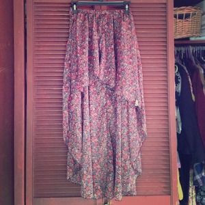 Brandy Melville High Low Floral Skirt