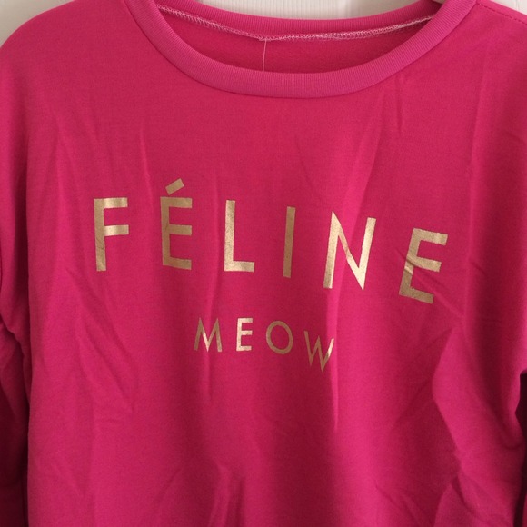 🚫SOLD🚫 Pink feline long sleeve pullover!💕🐱 - Picture 2 of 3