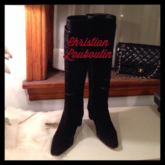 SOLD! Christian Louboutin black suede boots