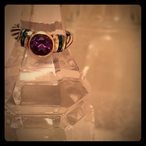 TRADED DAVID YURMAN Amethyst and Emerald Ring