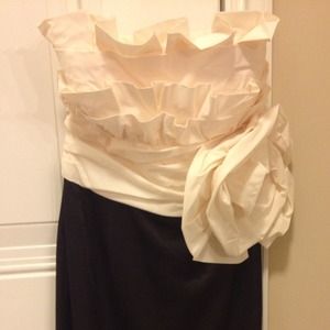 maxandcleo - black and ivory strapless dress